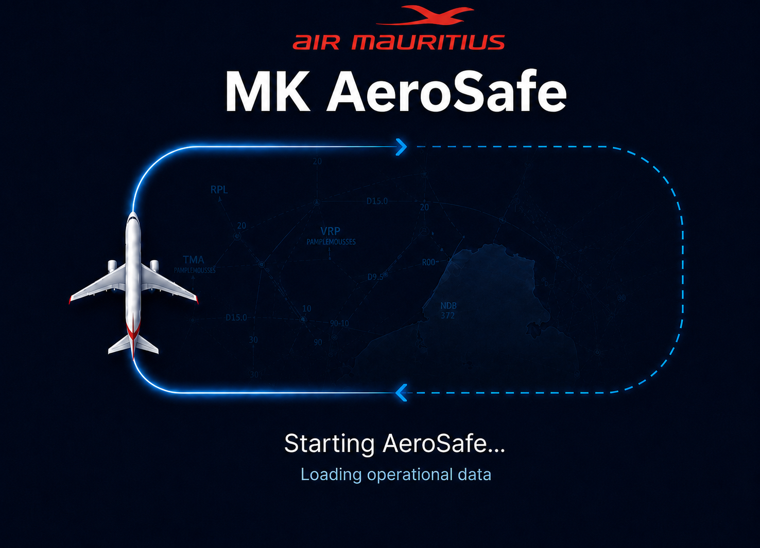 MK AeroSafe starting screen